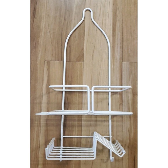 The Unbranded Brand Other - 19" Soap Shelf Wire Shower Caddy White Plastic Coated Bathroom Storage Organizer
